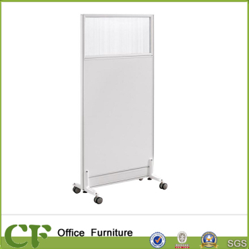 Glass and MFC office screen with wheels