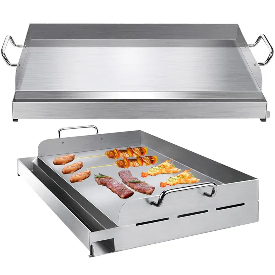 Stainless Steel Camping Griddle Pan for Gas BBQ Grills