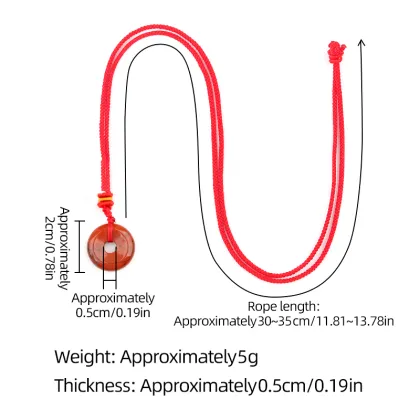 20MM Round Donut Pendant Woven Necklace With Colorful Rope Natural Crystal Circle Donut Pendant Charm Adjustable Choker Necklace