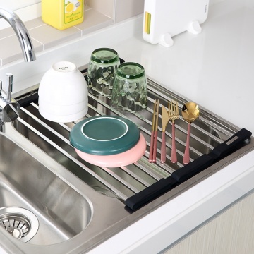 Séchage à plats pliables en acier inoxydable pour cuisines