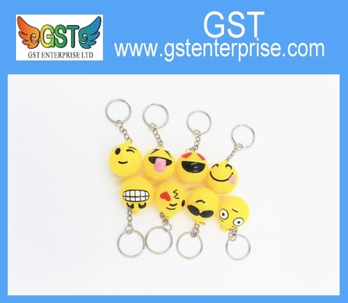 Blinkend Kunststoff Emoji Gesicht Ball Keychain