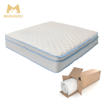 OEM Roll up Pocket Pillow Top Memory Foam Latex Spring Mattress - King Queen Size