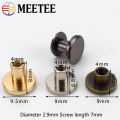 Meetee 20pcs 5-8mm Flat Head Screws Nail Rivet DIY Bag Book Notebook Metal Binding Belt Hardware Accessories Rivet Buckle BF007