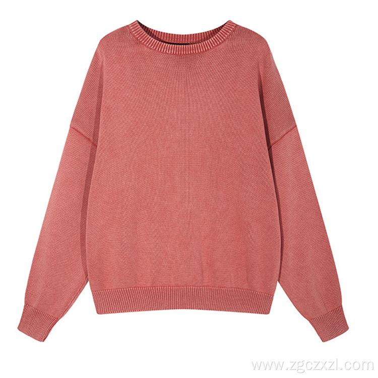 Oversize thick washed retro men's sweater