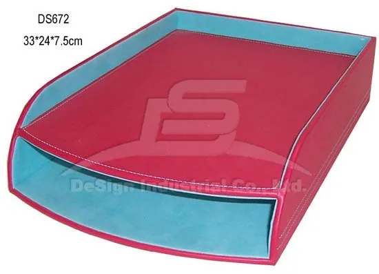 leather letter tray