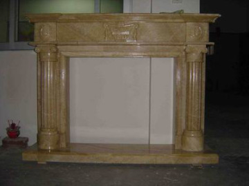 Fireplace - 02 Marble Fireplace Carved Polished