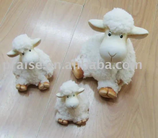 Plush sheep,ceramic sheep(The face and the foot are the ceramics)