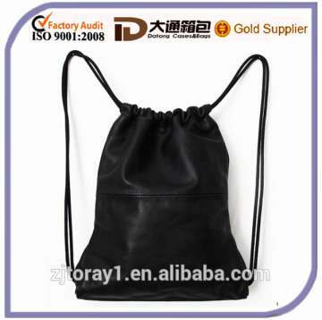 Shoulder Leather Drawstring Bag for women