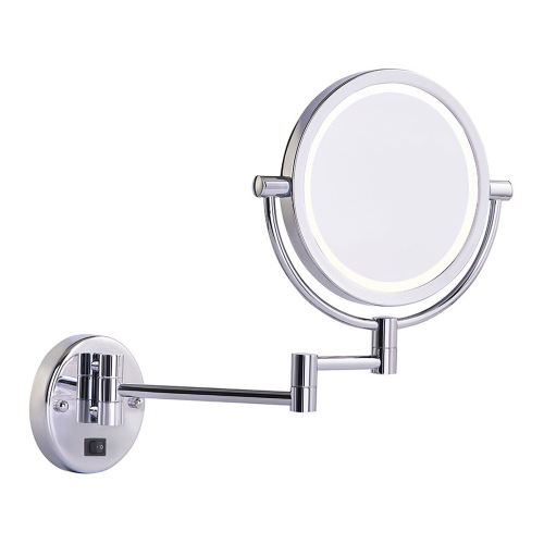 Lighted tilt bathroom mirror