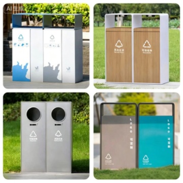 Durable Metal Garbage Container for Commercial Use