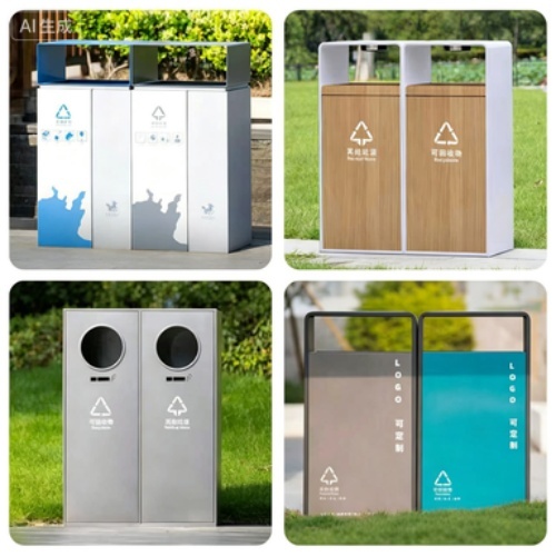 Durable Metal Garbage Container for Commercial Use