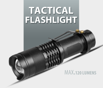 Factory Wholesale 2AA Ni-Mh Battery Used Metal Material Long Beam Camping 3w High Power 10w J5 tactical led flashlight with Clip