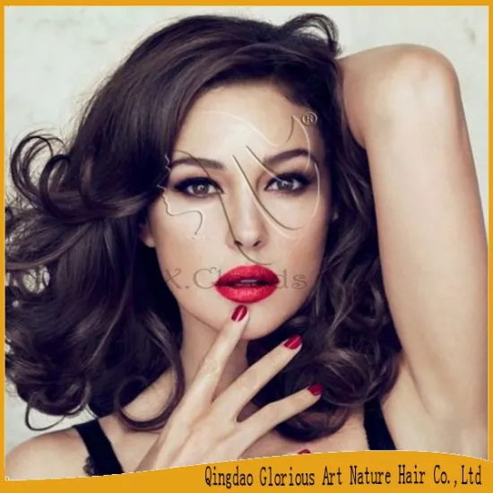 Most beautiful wavy bob style top grade 8a european virgin remy short hair wigs for white women