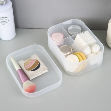 Boîte de rangement cosmétique en plastique empilable avec 6 compartiments