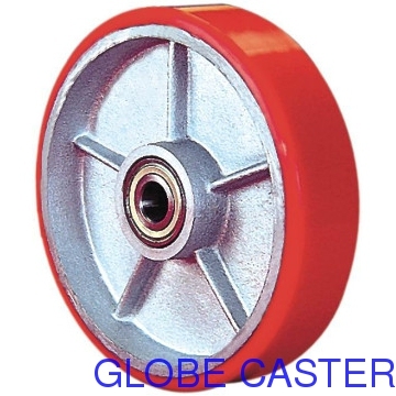 Red PU on Cast Iron Caster Wheel/ Industrial Single Wheel