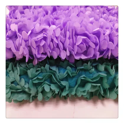 3d embroidery flowers fabric purple embroidery lace
