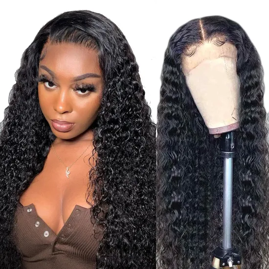 Uniky hair 13x6 34 Inch Curly Top Quality Lace Frontal Wigs Deals Vendor Brazilian Water Wave Full Lace Wigs