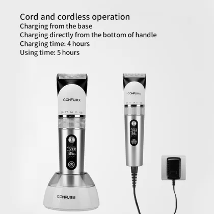 CONFU Wireless Metal Electric Hair Clippers - Professional Cordless Trimmer for Men