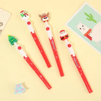 Wholesale Cute Cartoon Christmas Gel Pens for Students - Creative Toy Stationery for Christmas Gifts