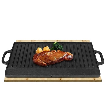 Cast Iron BBQ Accessories Grill pan Non Stick Cast Iron Flat Double Sided Baking Cooking Tray Bakeware Griddle Pan