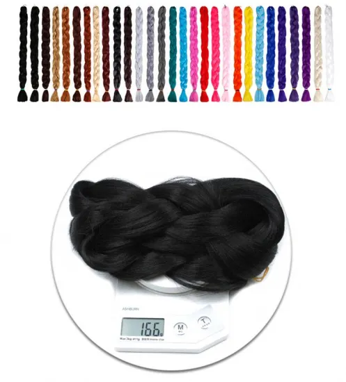 MYZYR 41 Inch Braiding Hair Extensions Jumbo Crochet Braids Synthetic Hair style 165g/Pc Pure Blonde Pink Green