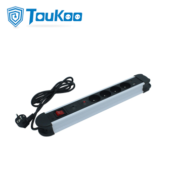 Surge protected 4 outlet French electric socket