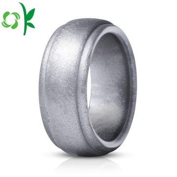 Cool Golden/Silver Powder Silicone Ring Custom Sports Ring