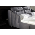 Modern simple fabric bed Puff soft leather bed