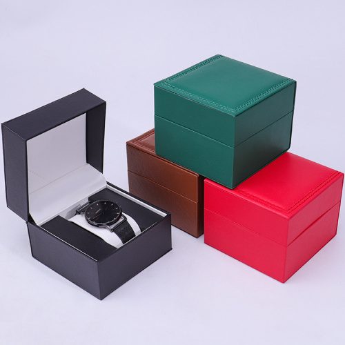 Custom Logo Red Black Watch Leather Gift Box