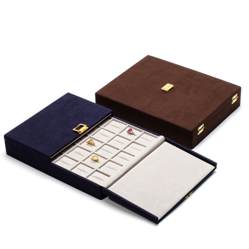 Custom Luxury Brown Microfiber Leather Jewelry Set Box