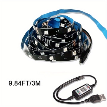 USB LED Strip Light SMD 5050 RGB Waterproof DC 5V Flexible Tape Ribbon for TV Background Lighting