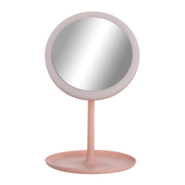 Modern Luxury Round Tabletop Mirror with LED Light and Smart Touch Screen for Living Room