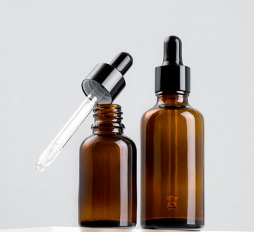 Luxury Amber Glass Essential Oil Bottle, 2oz (15ml) with Dropper