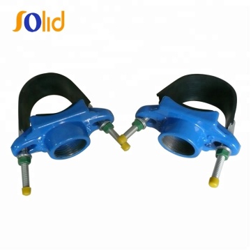 SS belt saddle,Tapping saddle with stainless steel belt for ductile iron pipe