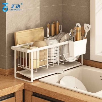 Multifunctional Kitchen Utensils and Tableware Organizer: Countertop Drain Rack, Storage Shelf, and Drying Stand