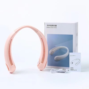 2023 New Mini Neck Fan: Portable Bladeless Hanging Neck Fan with 1200mAh Rechargeable Battery and 3 Speed Settings for Summer Sports