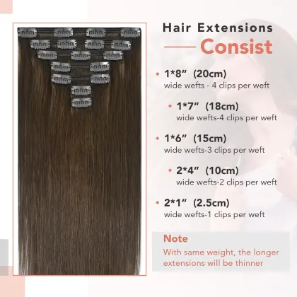 Brown Hair Extensions Clip in Hair