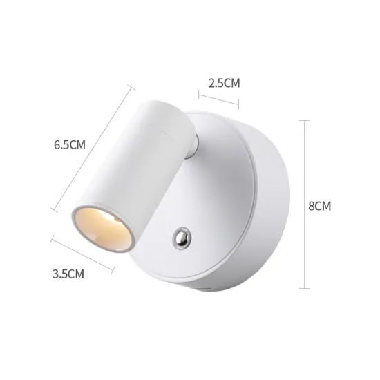 Indoor Mini Wireless Wall-Mounted USB Rechargeable Light for Home