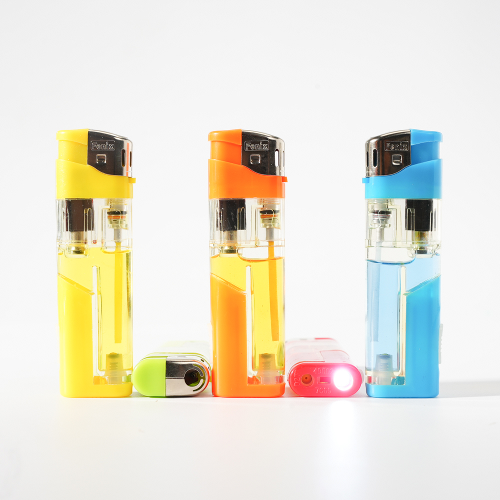 Five Color Semi-Transparent Soft Flame Lighter with LED