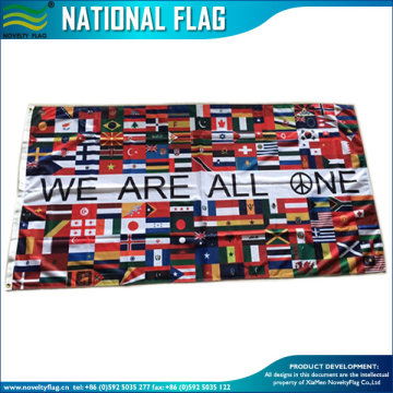 120gsm Knitted Polyetser Heat Transfer World Flags