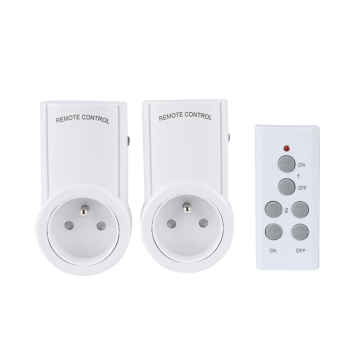 Wireless RF433.92MHz Smart Socket with French Plug - Long Range 100ft Remote Control
