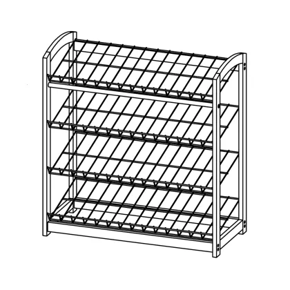 Modern Adjustable Solid Wood and Metal Shoe Rack - Portable Design