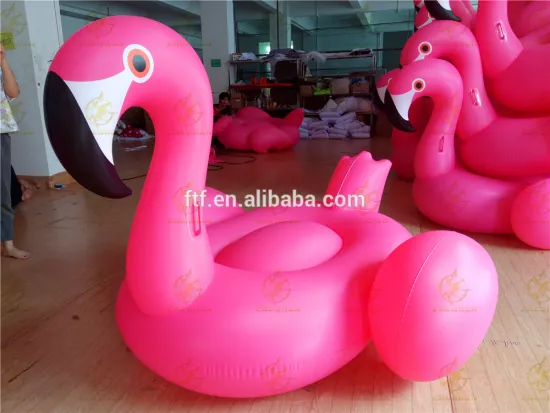 2016 New Design pink inflatable flamingo floating row overwater toys,beach toys