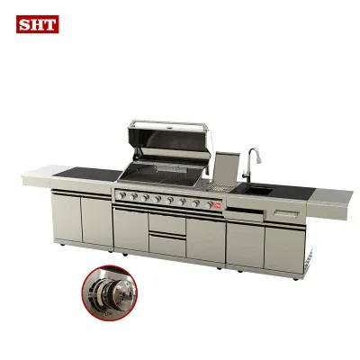 China Stainless Steel Island Barbecue Grill Outdoor Kitchen