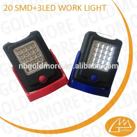 GOLDMORE 2 fashion design super bright 20SMD+3 LED work light with hook and magnet standable