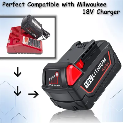Replacement Battery for Milwaukee 48-11-1850 M18 REDLITHIUM 6.0Ah Bat Pack Lithium-ion Battery