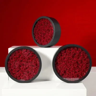 Cylindrical bouquet gift packaging box