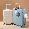 2024 Unisex Multi-Function Travel Luggage: Features USB Charging Cup Holders & Side Hook Boarding Design