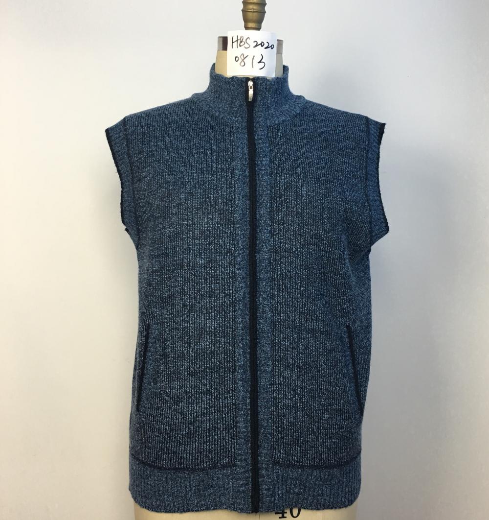 Gilet de toison à fermeture à glissière grossière pour hommes