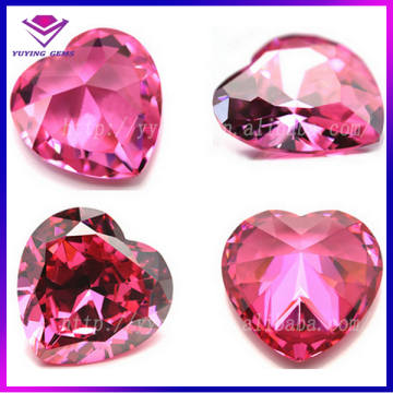 2017 High Quality Pink Zirconia Heart Shape CZ Gems Stones for Wedding Dress